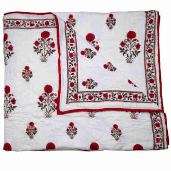 Amaya Reversible Quilt Red